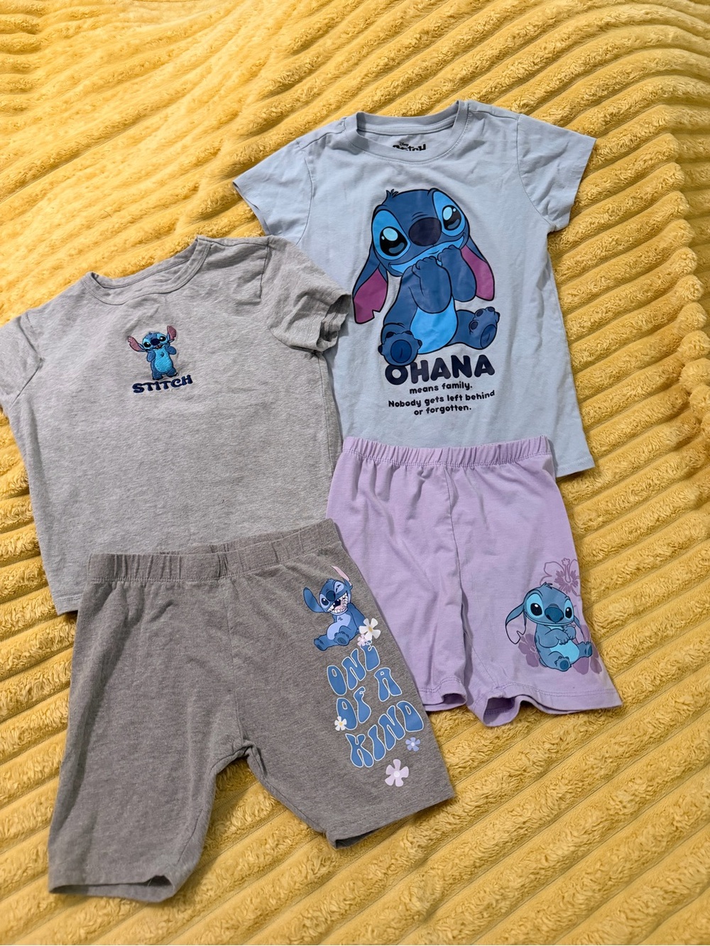 Girls Disney Stitch Kids clothing Set  Outfit Gray & Light Purple size 10/12